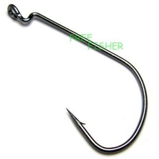 100 pcs fishing sharp hooks 37177 4/0# worm with eye
