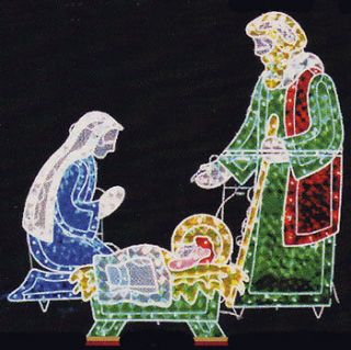 PC. HOLOGRAPHIC LIGHTED CHRISTMAS OUTDOOR NATIVITY SCENE SET NEW