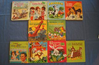 Lot of 10 Whitman Tell A Tale book Frisker Goby Goat Donald Duck Mr 