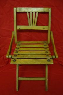   Wood Wooden Slatted Folding Chair, Natural Finish, Almost 22 H