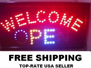   ANIMATED Neon LED Sign LED Welcome OPEN Business SIGN Running 19x10