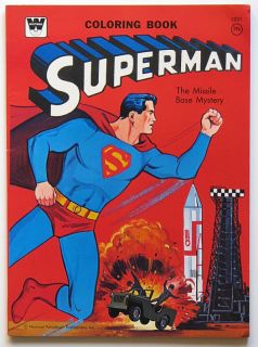 SUPERMAN COLORING BOOK   MISSILE BASE MYSTERY 1965 DC