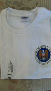 NSA National Security Agency White Shirt Color Logo Seal NEW L Large