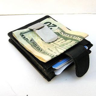ID BADGE LEATHER MONEY Bifold CLIP Credit card Wallet