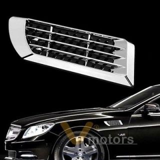 Euro Style Car SUV Chrome Fender Side Vent Hood Air Intake Flow Grille 
