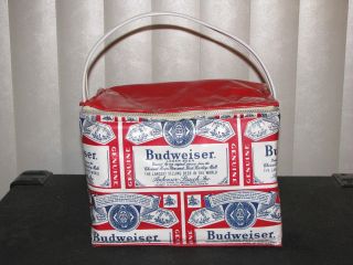 Vintage 1970s Budweiser Beer Six 6 Pack Cooler Vinyl Bag Picnic 