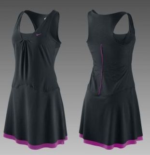New NIKE SERENA Athlete Open Tennis Dress Black XSmall