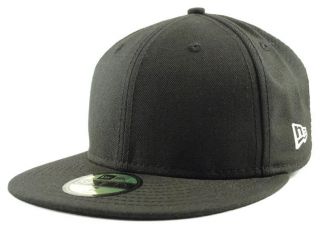 NEW ERA 59FIFTY CAP Original Basic Blank Black Fitted New Era Hat 100% 