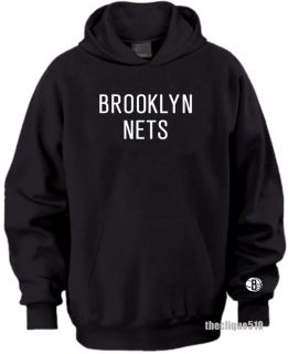 Brooklyn Nets Logo Hoodie Sweater BLACK New York 2012 New Jersey Jay Z 