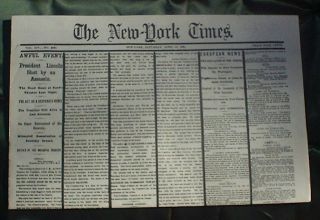 lincoln assassination newspaper in Collectibles