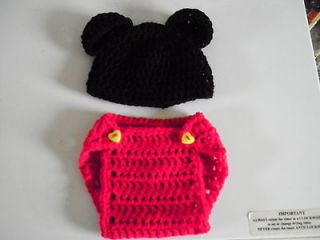   Newborn Baby Cocoon Accessories ~ Photo Props ~ Mickey Mouse Outfit