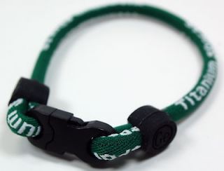   Hunter Green Titanium Dual Single Loop Balance Bracelet Power Band