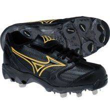  Mens 9 Spike Classic Low G4 Baseball Cleats   Black/Gold   Size 15