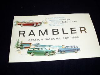 American Motors 1960 Rambler Station Wagon Fold Out Brochure