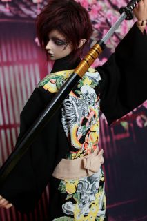 bjd sd17 uncle ball jointed doll Skull Pattern Kimono Outfit 