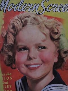 MODERN SCREEN Magazine w/ SHIRLEY TEMPLE Signed by Earl Christy