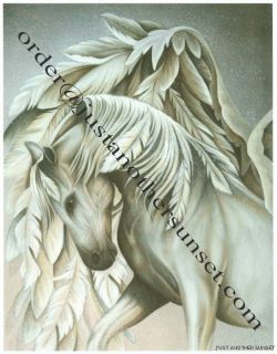   The Guardian Angel Print 5x7 Feather Wings Pegasus Horse White