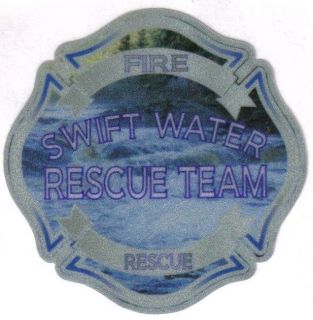 Swift Water Rescue Team Maltese Cross Reflextive Decals for Helmet 