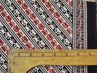 cotton small block print fabric material Indian cloth 45W floral 
