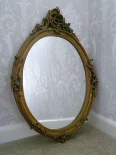BEAUTIFUL VINTAGE ANTIQUE STYLE ROCOCO WALL MIRROR   GOLD
