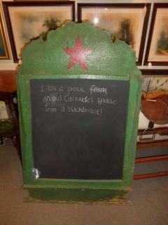 Antique Carousel Horse Ride Sign Chalkboard Frame Mirror Folk Art Orig 