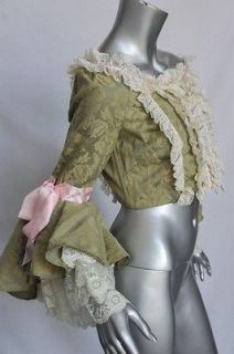   GABBANA Brocade+Bustier Rococo Marie Antoinette Cropped Top Blouse S/M