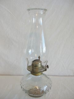 Vintage Lamplight Farms Lamps Clear Hobnail Oil Lamp   No wick