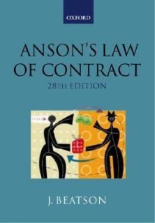Ansons Law of Contract by Jack Beatson 2002, Paperback, Revised 