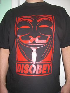 DISOBEY T shirt Anon ANONYMOUS Guy Fawkes OCCUPY 99% TOP QUALITY