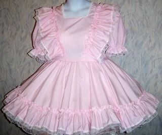 Made to fit, Square Dance,Unisex, Sissy,Pink Gingham Play Dress, Sunny 