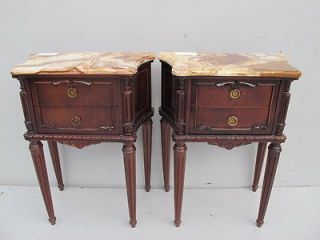 Nice French pair of Louis XVI mahogany nightstands # 08663