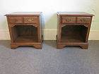 PAIR ZANGERLE CO LEATHER TOP MAH BOMBAY NIGHTSTANDS