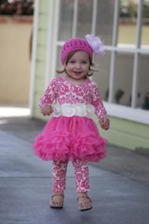 Giggle Moon Candy Cane Tutu Dress & Legging Two Piece Set 2T 3T 4T 4 