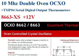 10 Mhz Double Oven OCXO +TMP04 8663 XS +12V