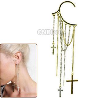   The Cross Chain Ear Tassels Wrap Non Pierced Cuff Earring 2012 New