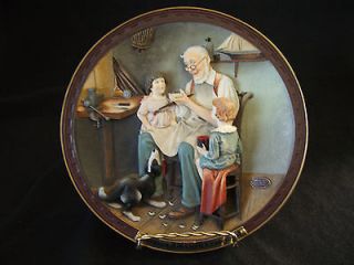 Norman Rockwell Gallery Collector Plate The Toy Maker 3D Effect 1995 