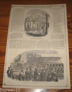   Firemen Columbia Hose Company in Parade 1851 Antique Print
