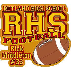 inch personalized vinyl decal HS Football player name #