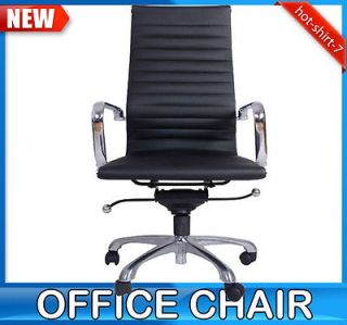 New Black High Back PU Leather Conference Executive Office Chair 