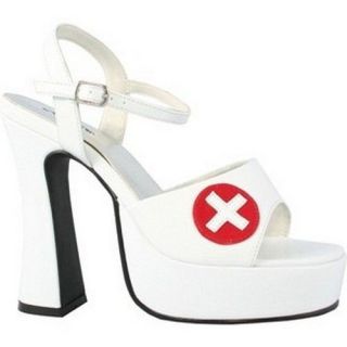Shoe Nurse White Sexy High Heel Red Cross Insignia Size 10/Size 7/Size 
