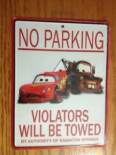 NO PARKING SIGN PLATE DISNEY CARS PARK WDW NEW