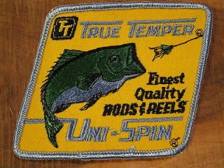 Vintage TRUE TEMPER UNI SPIN Rods & Reels Cloth Fishing PATCH