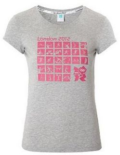 Official Olympic merchandise grey heather ladies tee pink print sport 