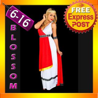   Ladies Roman Toga Robe Greek Goddess Fancy Dress Up Hens Party Costume