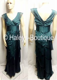 Adrianna Papell Occasions Dress Size 4 Dark Green Formal Gown Chiffon 