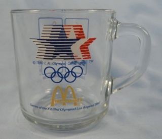  Clear Glass XXIII 23rd Olympics Mug 1984 L A Olympics McDonalds (O
