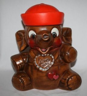 DEFOREST CA Vintage I LOVE YOU Elephant Cookie Jar