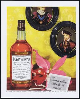 1944 Old Forester Whisky Orchid Flower Kentucky Ad