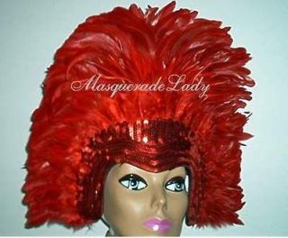 red feather showgirl headpiece headdress las vegas dancer costume 