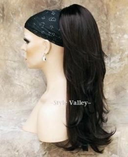   Black Ponytail Extension Hair Long Wavy Layered Clip in/on Hairpiece